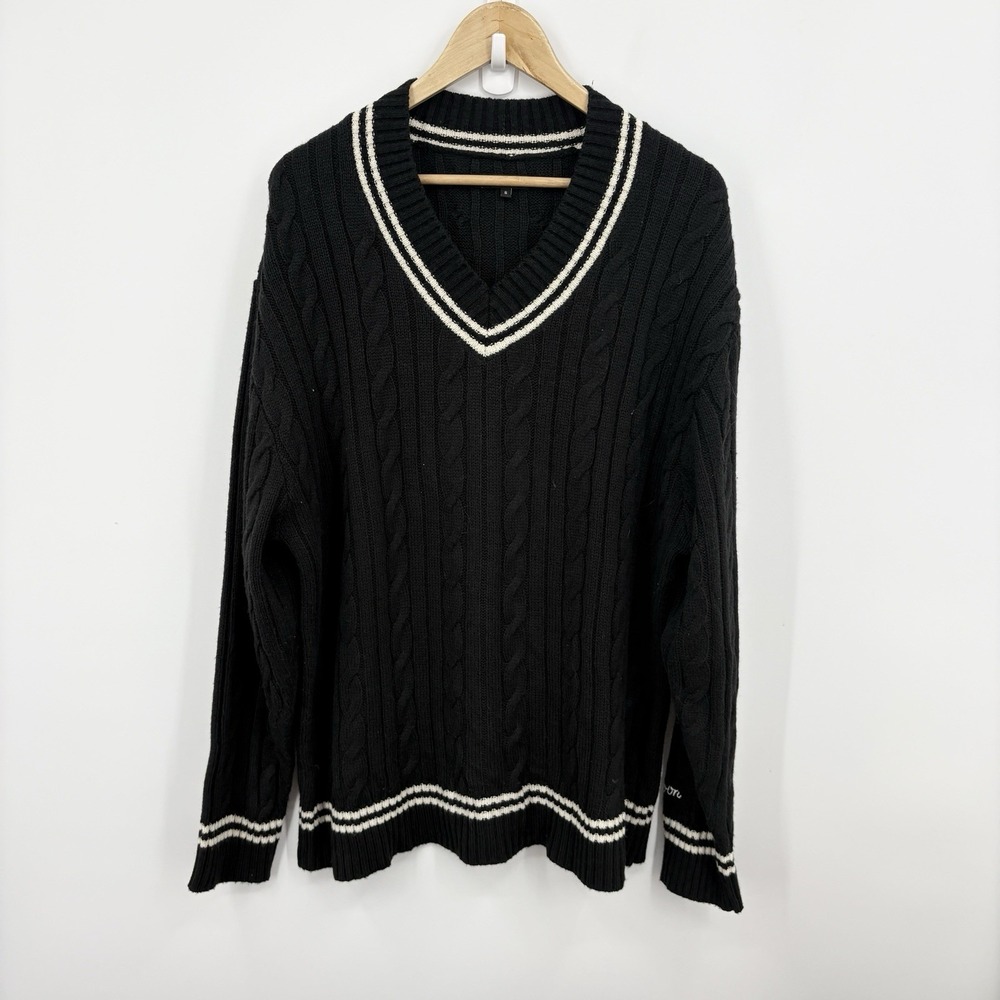 Malbon Golf Cable Knit Cricket Sweater Men Small Oversized Ivy Academia Heritage